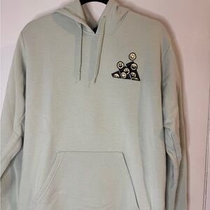 MATCHING SET Adidas Light Mint colored Hoodie & Sweatpants with Smiley Design